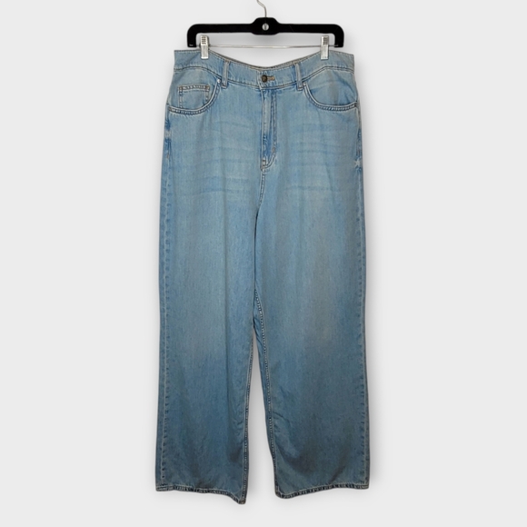 Anthropologie Pilcro Relaxed High Rise Wide Leg Jeans 32 Light Wash - Picture 2 of 10